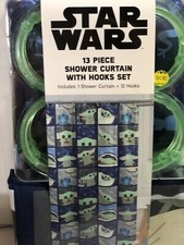 Star Wars Mandalorian 13 Piece Shower Curtain and Hook Set - New