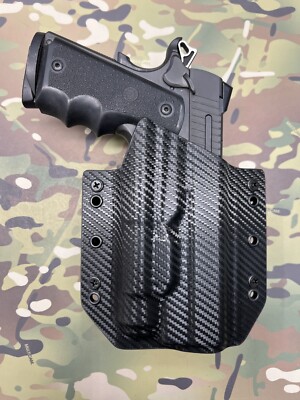 Carbon Fiber Kydex Holster 2011 5'' Double Stack Full Rail Streamlight TLR-1