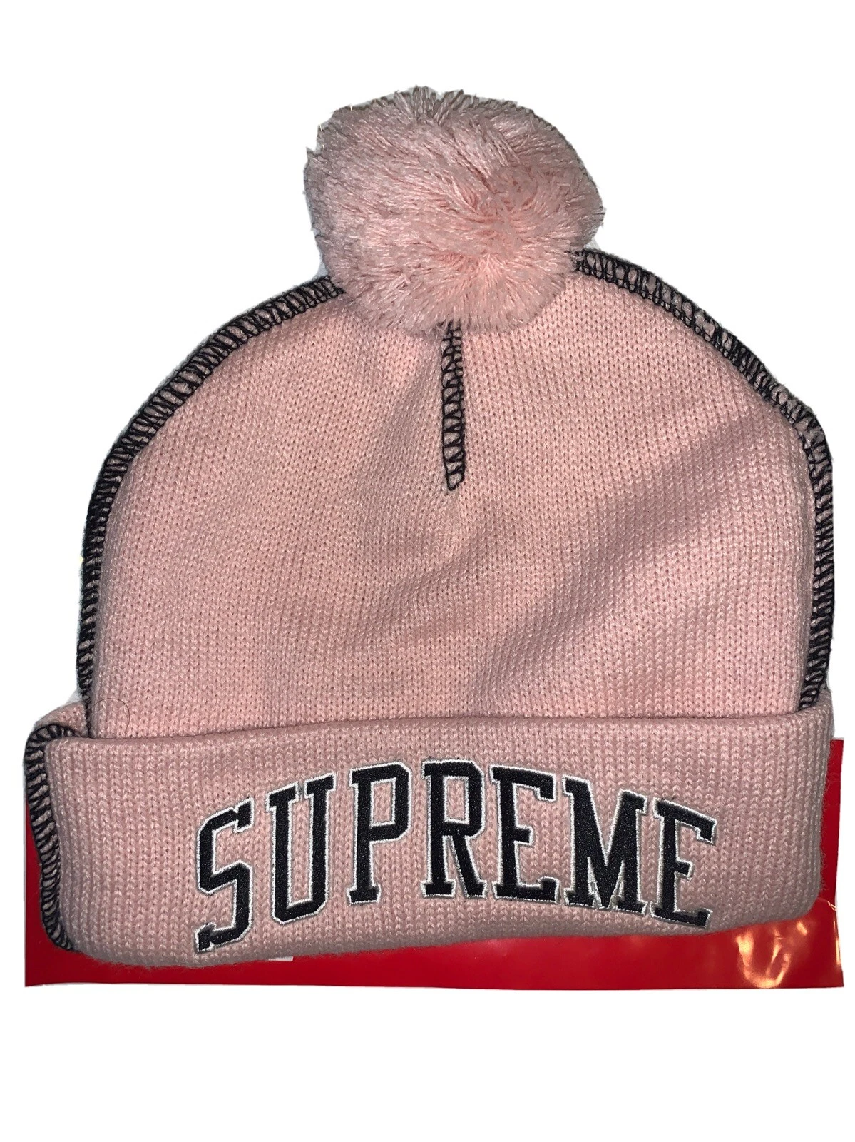 Beanie point de contraste Supreme FW19   rose clair