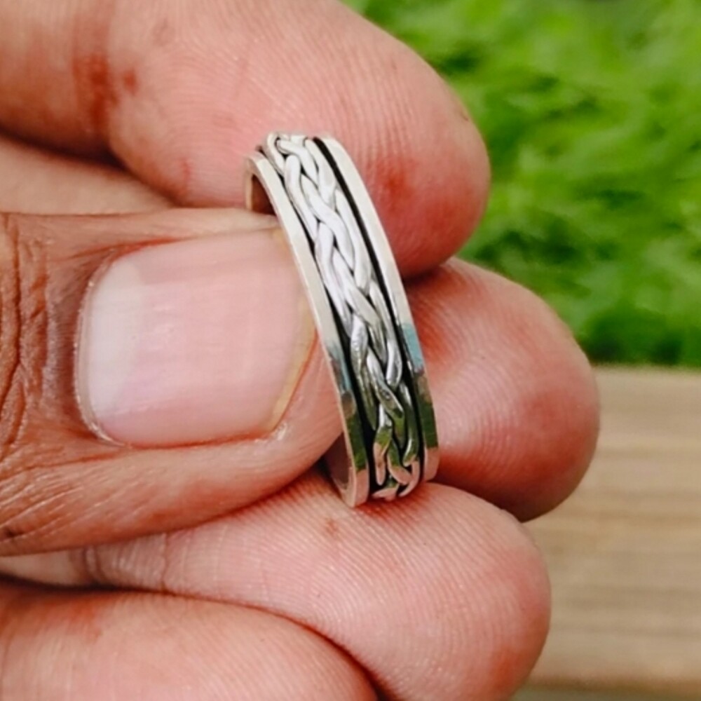 Twist Band 925 Sterling Silver Ring Statement Handmade Best
