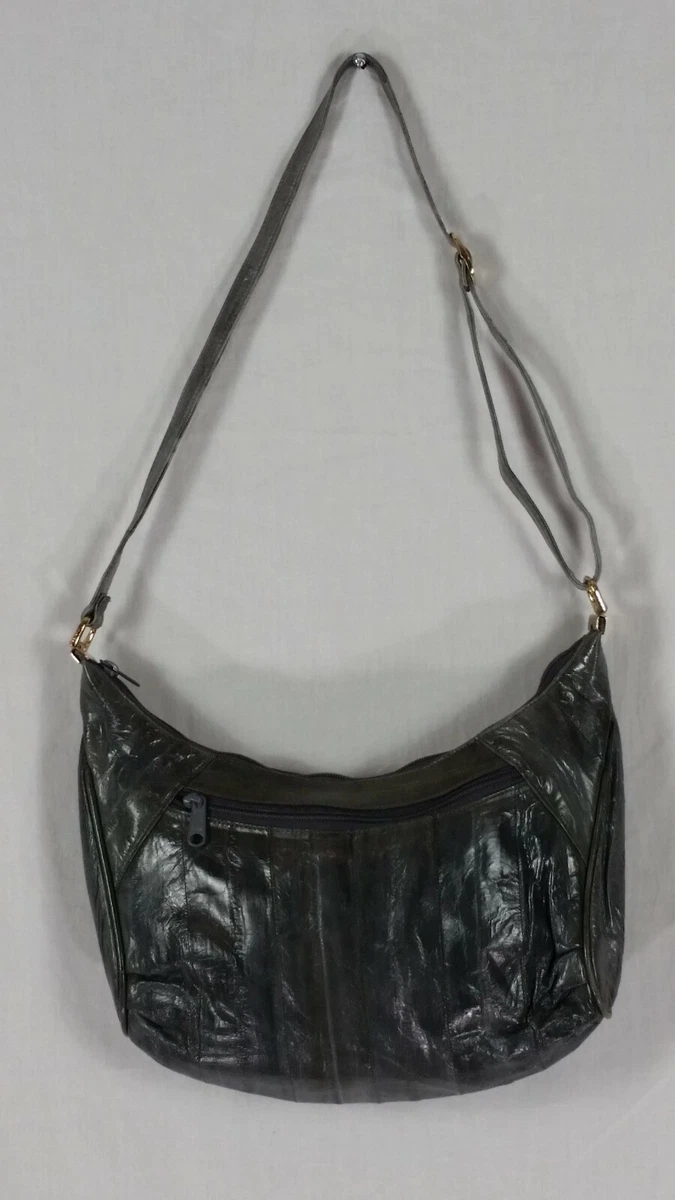 Korean Dark Grey Eel Skin Purse by Lee Sands