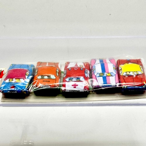 Tin Miniture Car set 5 1950s Japan Showa Toy Small time candy store vtg OPP - Picture 7 of 11