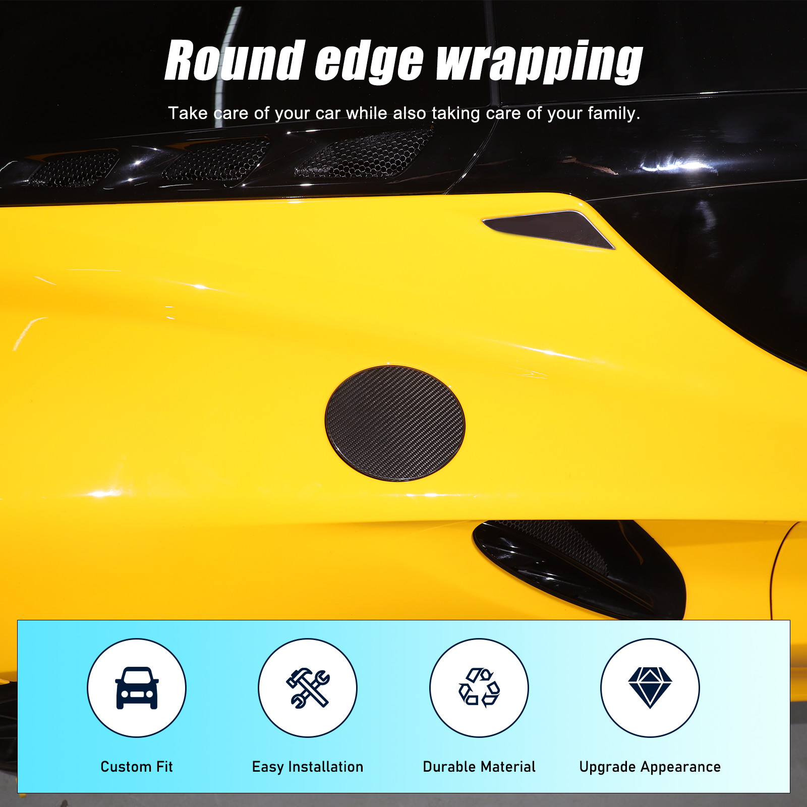 Dry Carbon Car Exterior Fuel Tank Gate Cap Cover Trim For Lotus EMIRA 2021-2023