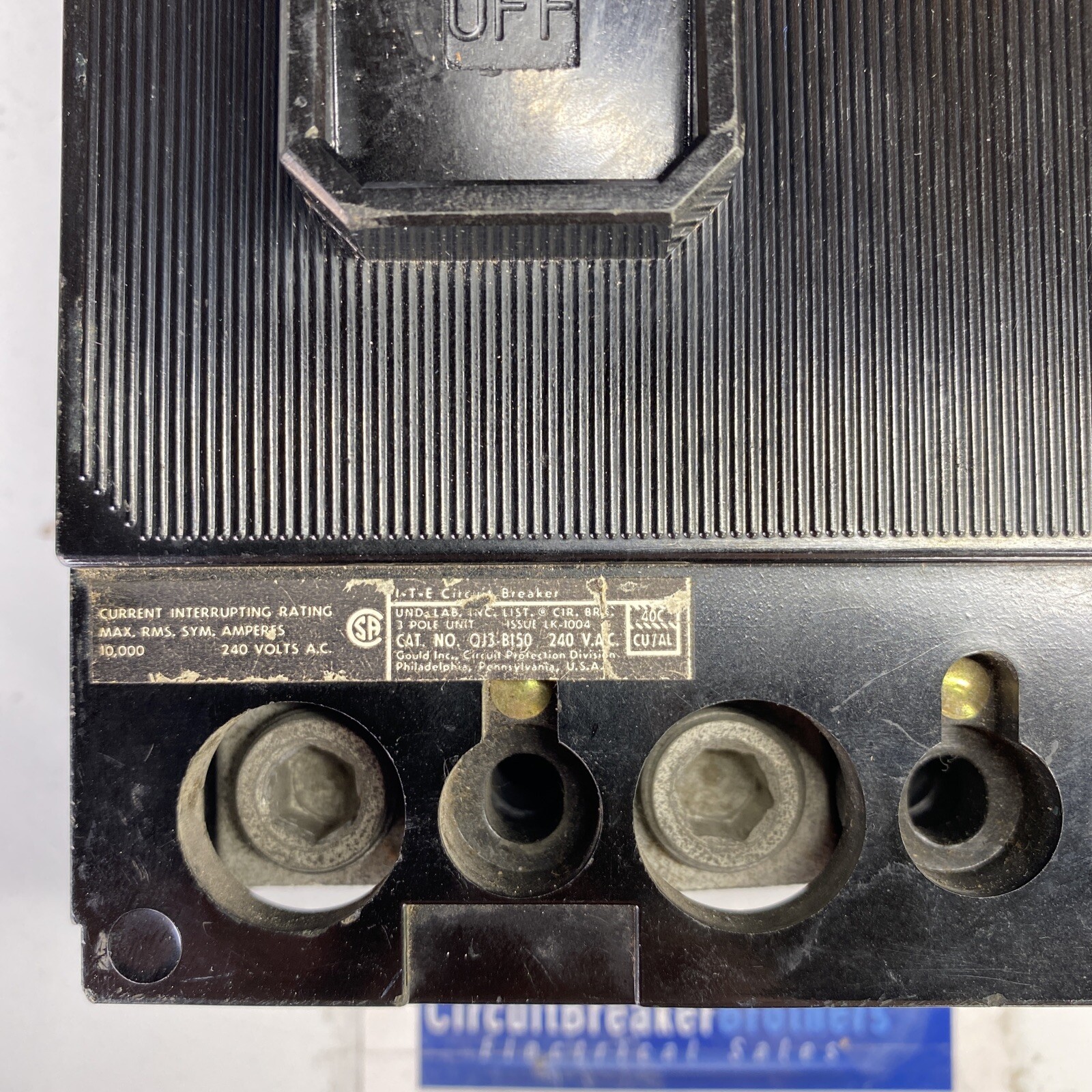 Siemens ￼ITE QJ3-B150 QJ3B150 150 Amp 240 Volt 3 Pole Circuit Breaker-Tested￼