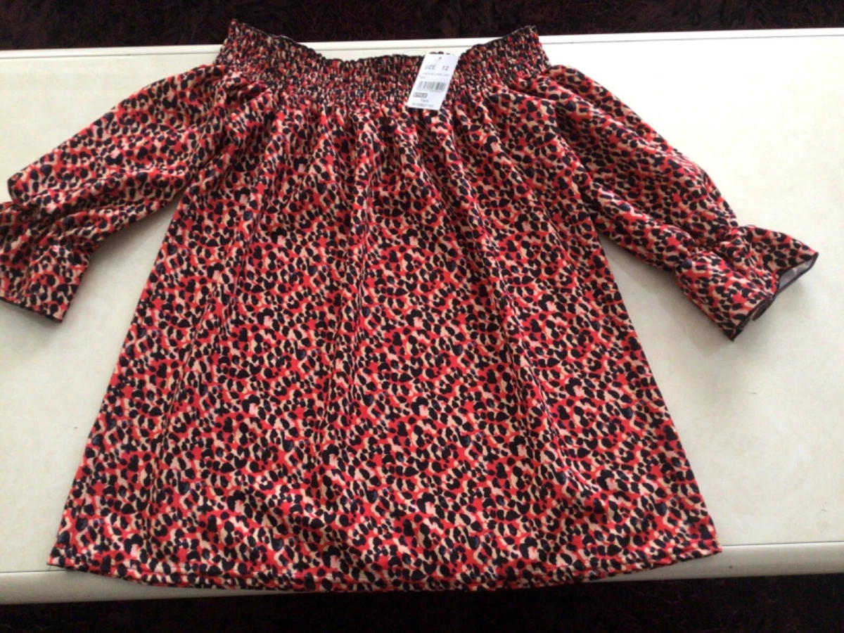 Ladies red hotsell leopard print top