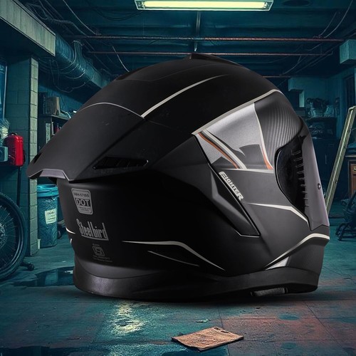 Cascos de motocicleta cara completa Steelbird SBH-57 "Carbon Fighter" certificados por el DOT - Imagen 39 de 40