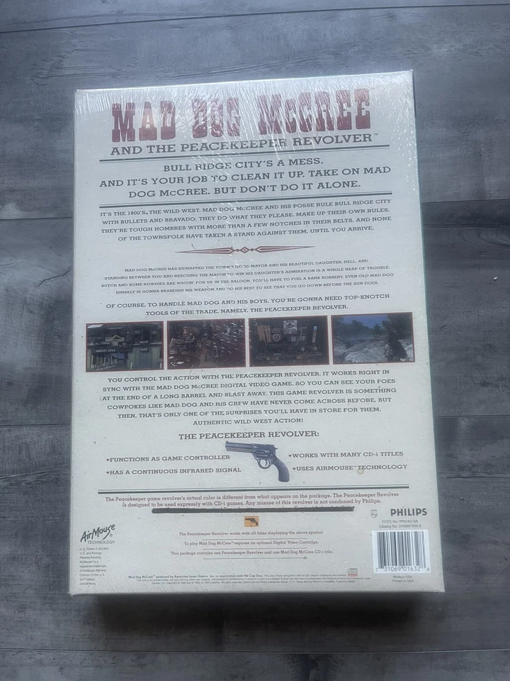 SEALED! Brand New - Mad Dog McCree Peacekeeper Revolver (Phillips CD-i) Big Box - Image 3 of 4