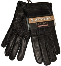 Men's Isotoner Genuine Leather,Black, L