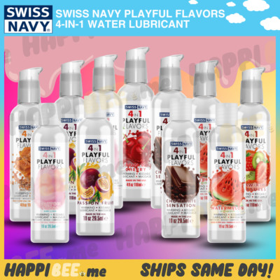 Swiss Navy FLAVORED 4 in 1 Lubricant ORAL SEX Lube Natural Massage Oil Lotion