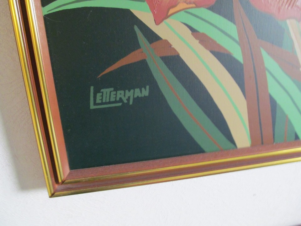 3 EXTRA LARGE FLOWERY PAINTINGS, FLOWERS, ON CANVAS.... LETTERMAN, LEE