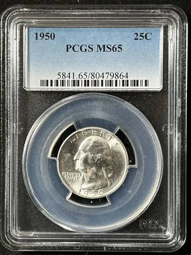 1950  25C Washington Quarter Dollar PCGS MS65   80479864