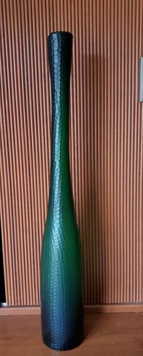 Vintage Hammer Texture Incised MCM Glass Vase -Battuto Scavo Venini Murano Like