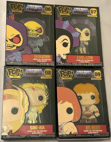 Funko Pop Pins MOTU Masters of The Universe He-Man Skeletor She-Ra Evil-Lyn Set