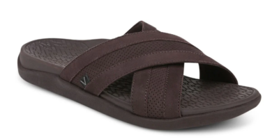 Vionic Tide Slide Chocolate Comfort Sandal Cross Slide Men's US sizes 7-14  NEW!!