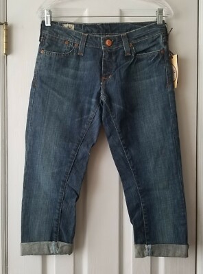 4 Stroke capri jeans sz 27 Electric Circus Skinny cuffed 20'' inseam pockets  NWT