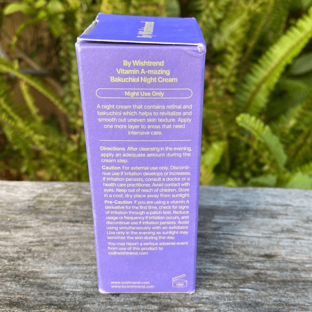 NIB New By Wishtrend Vitamin A-mazing Bakuchiol Night Cream 1.05 oz/30g Skincare