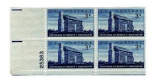 US Stamp Scott #1074, Booker T. Washington Issue, 3c,  Plate Block,  MNH