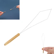 1x Fishing Line Winder Bobbin Threader Wire Pulling Hook, Flies Lure Making Tool