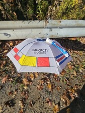 Swatch Nautical Umbrella With Cover Vintage 70s 80s Excellent Condition 