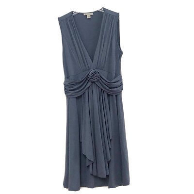 Boston Proper Dusty Blue Deep V-neck Dress S