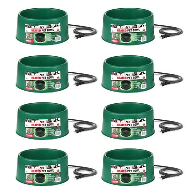 Farm Innovators 1.5 Gal 60 Watt Electric Heated Pet Water Bowl, Green (8 Pack)