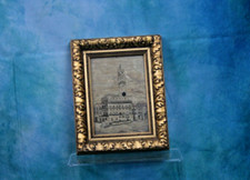 Antique 19Th Century Tapestry Of Palazzo In Florence