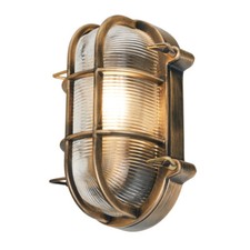 Litecraft Remy Wall Light Outdoor IP44 Round or Oval Cage Bulkheads - 2 Colours 