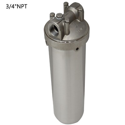 304 Stainless Steel Heavy Duty Water Filter Housing for 10''L cartridges 3/4''NPT