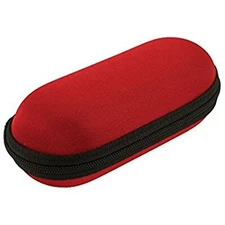 RED STORAGE CASE FOR Multi use 4.5"Long, ZIPPERED with FOAM Cushion INSIDE