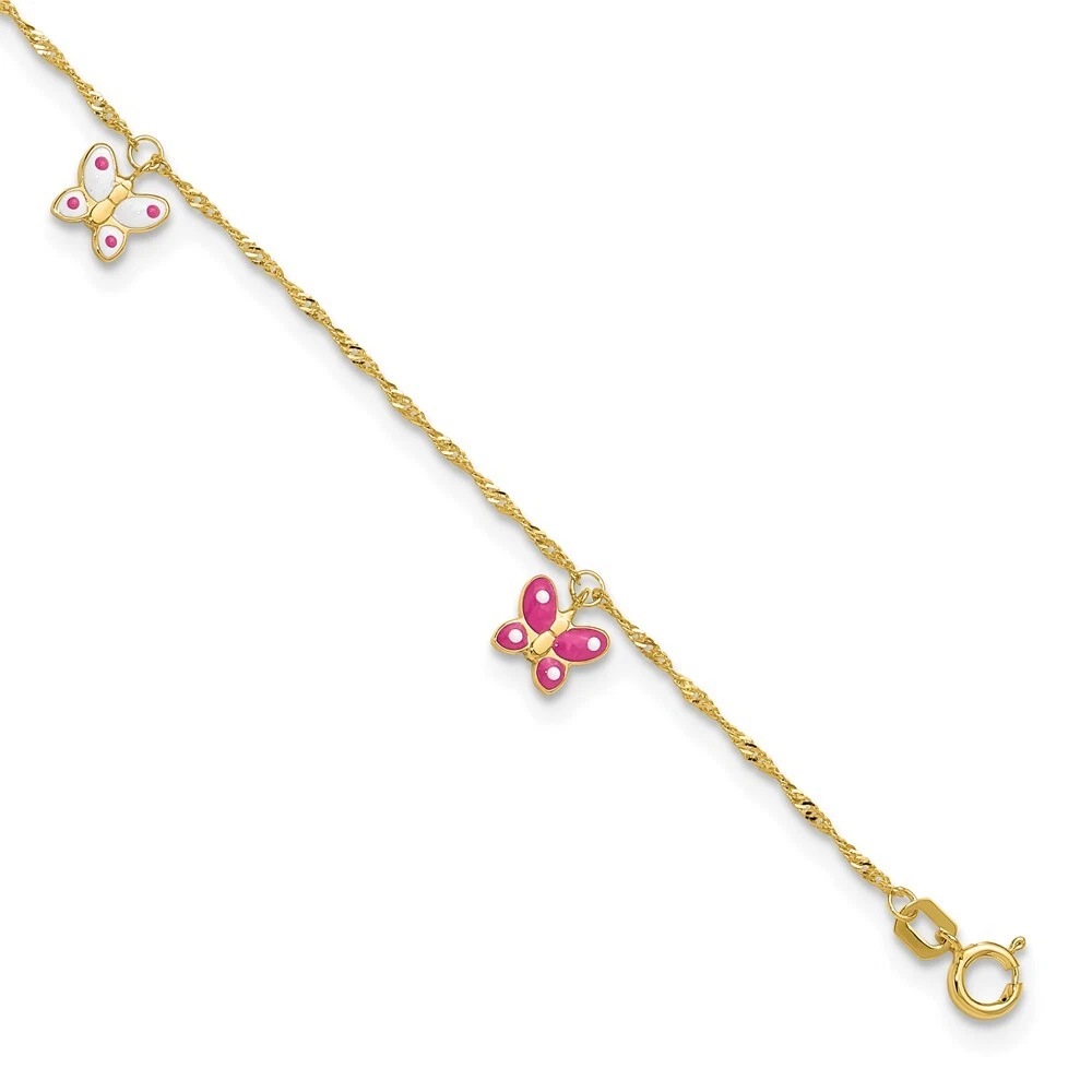 Butterfly anklet 14k deals gold
