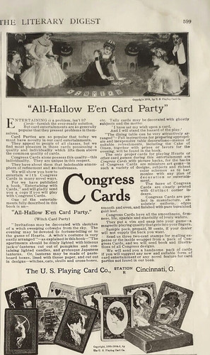 Halloween Witch Card Congress Playing Cards - Cincinnati OH VTG Original 1906 Ad