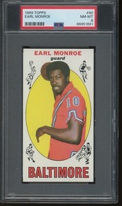 1969-70 Topps Basketball Earl Monroe #80 Rookie RC PSA 8