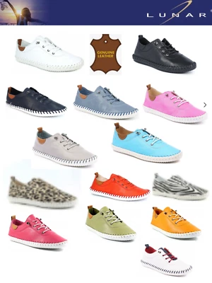 LUNAR ST IVES LADIES SOFT LEATHER SHOES PUMPS WOMENS NEW SUMMER SLIP ON PLIMSOLL