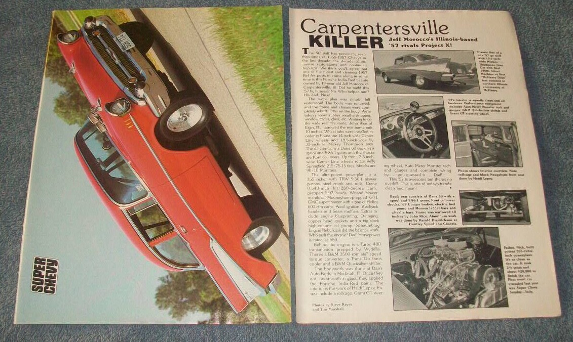 1957 Chevy Bel Air Sedan Vintage Pro Street Article "Carpentersville Killer"
