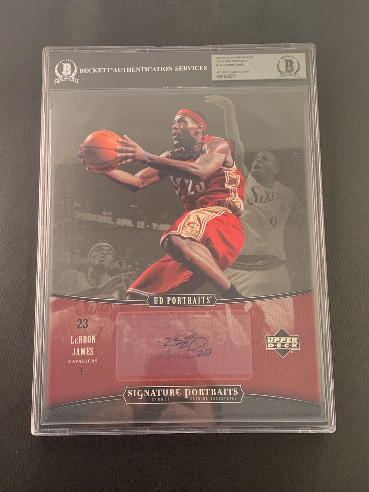 LeBron James Autographed Signed Cleveland Cavaliers 2005-06 UD Portraits Auto 8x10 BAS Encapsulated 