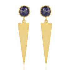 925 Silver Lapis Gemstone Womens Dangle Earring Handmade Gemstone Jewelry