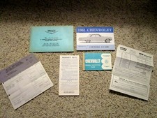 1961 Chevrolet Impala Ss Factory Original Gm Owners Manual Package W Opp Man.