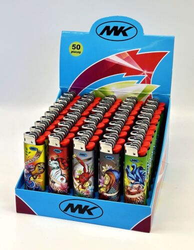 50X Large MK Lighters Mystic Designs, 50 In a Pack. BIC Quality.  FREE SHIPPING - Picture 1 of 8