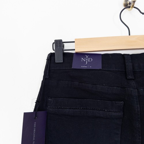 NYDJ Capri Black Denim Jeans Size 10 US 6 Embellished Pocket Cropped NEW - Picture 6 of 18