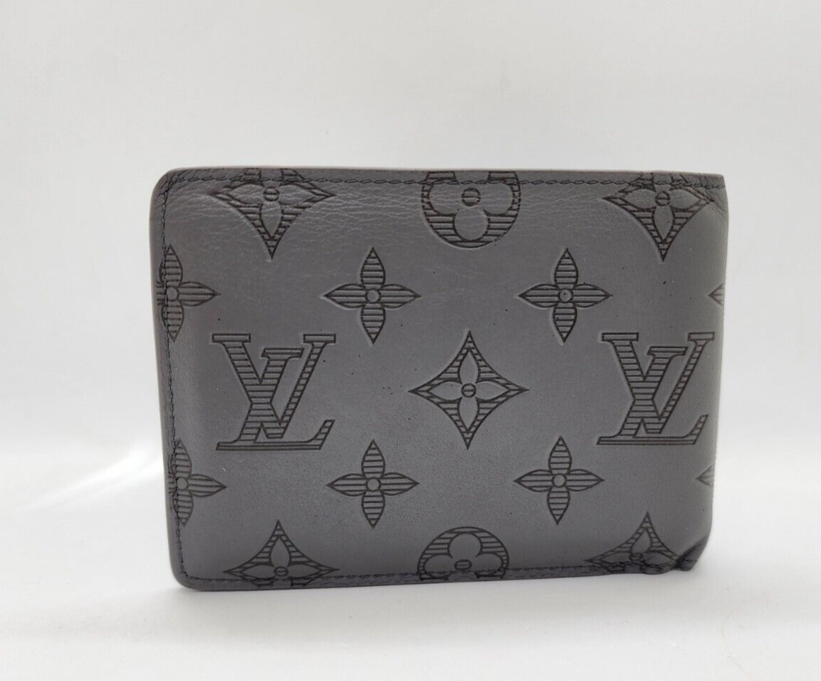 Louis Vuitton Mens Leather Wallet M81383 Anthracite Gray Empreinte Monogram eBay