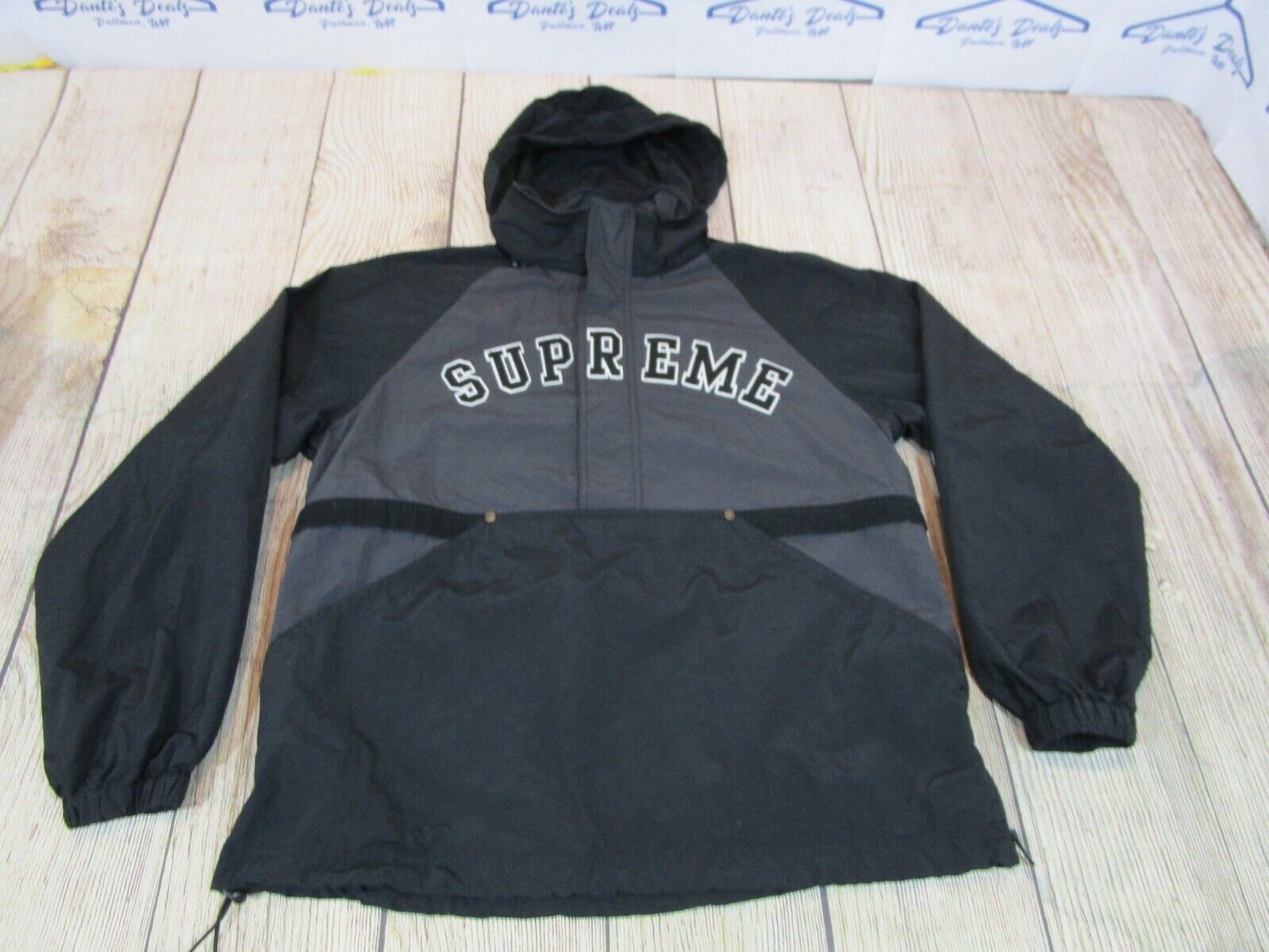 SS18 Supreme Court Half Zip Pullover Packable Hood Rain Jacket