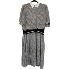 Vintage 50s 60s Style Cottagecore Modest Granny Ditsy Floral Dress WomensnMedium