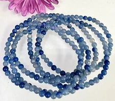 Wholesale Lot 6 Pcs Natural Blue Aventurine 4mm 7.5” Crystal Stretch Bracelet