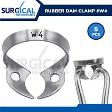 5 Pcs Endodontic Rubber Dam Clamps #W4 Stainless Surgical Dental German Grade