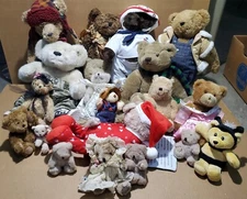 **HUGE** Mixed Lot of 20 Collectible TEDDY BEARS 4"-20" Mohair Boyd's Pooh MORE!