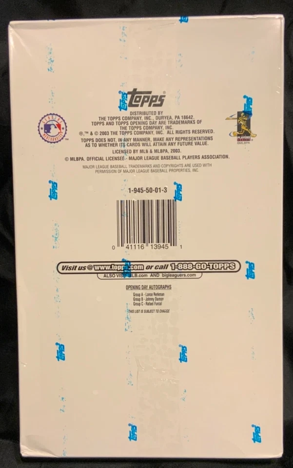 2003 TOPPS OPENING DAY BASEBALL BOX 36 PACKS FACTORY SEALED HOBBY - Image 2 of 3