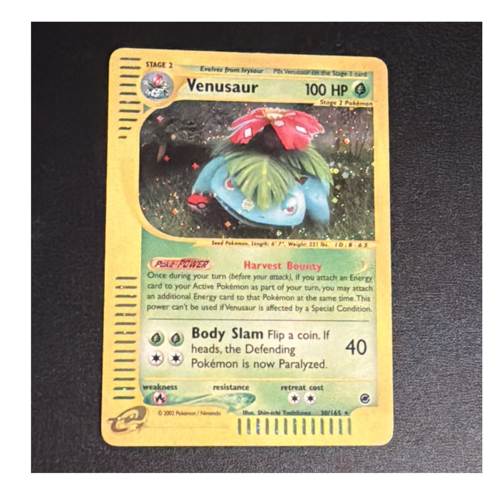 Pokémon Venusaur Expedition Base Set Holo Rare 30/165 2002 100 HP English Card