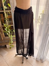 Black Sheer Maxi Skirt Whimsigoth Fairy Grunge Side Slit Wrap