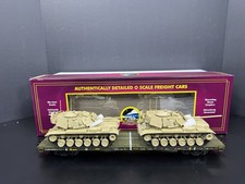 MTH 20-92285 U.S. Army 60' flat car with M60 tanks NIB