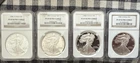 1986 1987 1988 1989 4 Coin Set SILVER S EAGLES PF69